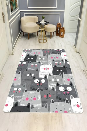 Modern Dijital Baskı Kaymaz Taban Çocuk ve Genç Odası Halısı H0789