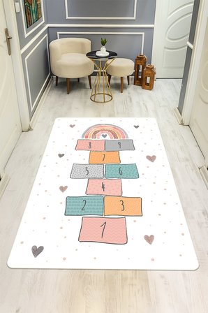 Modern Dijital Baskı Kaymaz Taban Çocuk ve Genç Odası Halısı H0706