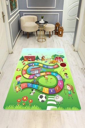Modern Dijital Baskı Kaymaz Taban Çocuk ve Genç Odası Halısı H0708