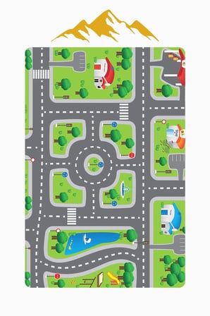 Modern Dijital Baskı Kaymaz Taban Çocuk ve Genç Odası Halısı H0715
