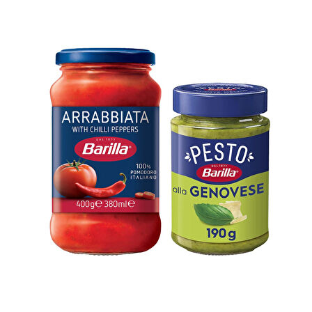 Barilla Pesto 190 gr ve Arrabiatta 400 gr Makarna Sosu 2 li Paket