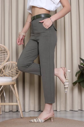Modi Green Bez Ayağı Kemerli Pantolon Haki - 71541.2061.