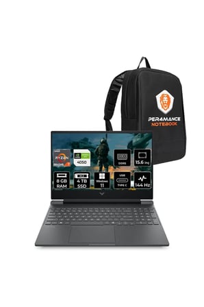 Victus 15 R7 8845HS 8GB DDR5 4TB SSD RTX4050/6GB 15.6'' 144Hz W11H Gaming Laptop & PER4 ÇANTA