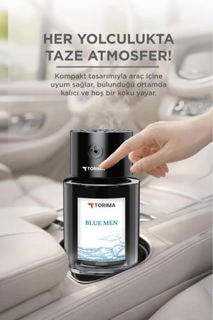 Torima TCF-03 Araç İçi Hava Nemlendirici & Hareket Algılamalı Koku Makinesi Blue Men Dragon Esansı – 120ml Aromaterapi Difüzör Araç Kokusu