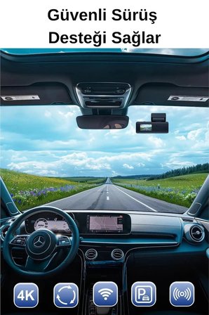 Bagajon Castu C9 Dash Cam 4k Ultra HD Araç Kamerası Kaza Güvenlik Kamerası Wifi & APP Destekli Video Kaydedici 
