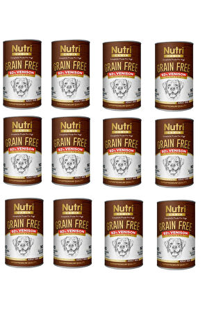 Nutri Canin Tahılsız Geyik Etli Köpek Konserve 400 Gr. X 12 Adet