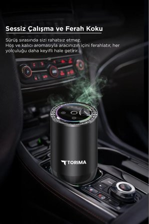 Torima TCF-04 Araç İçi Hava Nemlendirici & Hareket Algılamalı Koku Makinesi Ebony Agarwood Esansı – Aromaterapi Difüzör Araç Kokusu