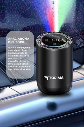 Torima TCF-04 Araç İçi Hava Nemlendirici & Hareket Algılamalı Koku Makinesi Ebony Agarwood Esansı – Aromaterapi Difüzör Araç Kokusu