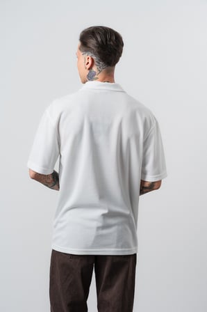 Erkek Senor Yazılı Polo Yaka Regular Fit T-Shirt Ekru