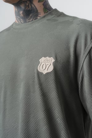 Erkek Route 07 Arma Detaylı Regular Fit T-Shirt Şort Takım Haki