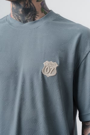 Erkek Route 07 Arma Detaylı Regular Fit T-Shirt Şort Takım Gri