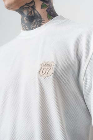 Erkek Route 07 Arma Detaylı Regular Fit T-Shirt Şort Takım Ekru