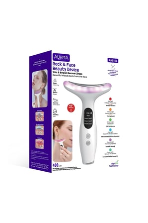 Auhma AHB-06 Yüz Boyun Germe Cihazı & 7 Fonsiyonlu Işık Terapisi & Yüksek EMS Teknolojili Cilt Gençleştirme Bakım Cihazı 