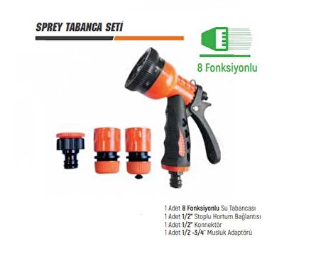 HERLY SPREY SU TABANCA SETİ 8 FONKSİYONLU