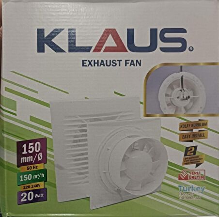 KLAUS 150'LİK DEKORATİF BANYO-WC ASPİRATÖRÜ