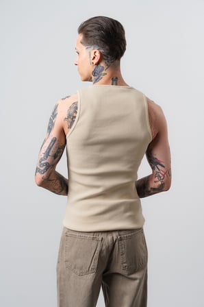 Erkek Tank Top Atlet Bej