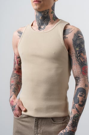 Erkek Tank Top Atlet Bej