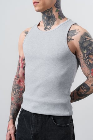 Erkek Tank Top Atlet Gri