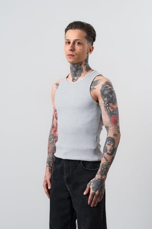 Erkek Tank Top Atlet Gri