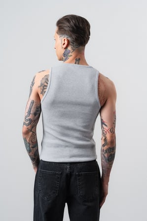 Erkek Tank Top Atlet Gri