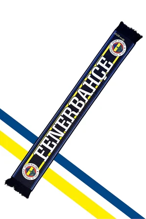 Fenerbahçe Lacivert Üç Renkli Unisex Dokuma Atkı Lazer Kutu Hediyeli