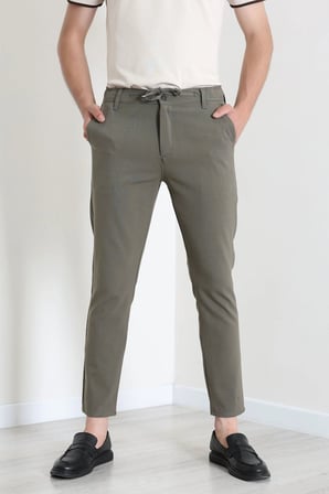 Modi Green Dokuma Beli Lastikli Erkek Jogger Pantolon Koyuhaki - 42515.2091.