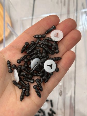 5 mm Amigurumi Vidalı Göz Siyah 20 Çift