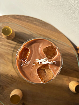 Ice Latte Aromaterapi Dekoratif Hediyelik Doğal Soya Wax Mum Kahve Esanslı 280cc