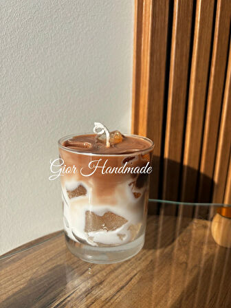 Ice Latte Aromaterapi Dekoratif Hediyelik Doğal Soya Wax Mum Kahve Esanslı 280cc