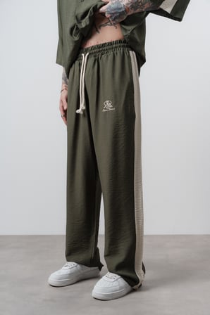 Erkek Respire District Nakışlı Baggy Pantolon Haki