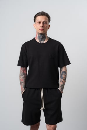 Erkek Pis Dikişli Regular Fit T-Shirt Siyah