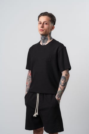 Erkek Pis Dikişli Regular Fit T-Shirt Siyah