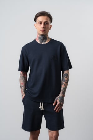 Erkek Pis Dikişli Regular Fit T-Shirt Lacivert