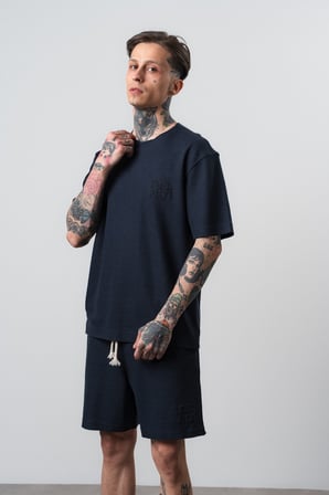 Erkek Pis Dikişli Regular Fit T-Shirt Lacivert