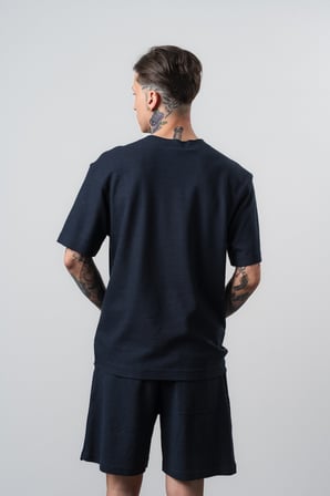 Erkek Pis Dikişli Regular Fit T-Shirt Lacivert
