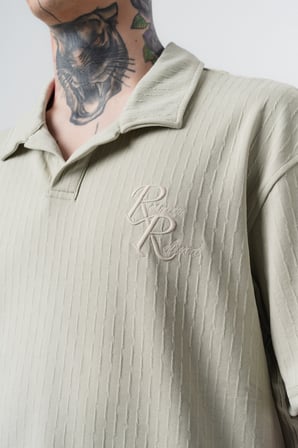 Erkek Respire Relined Yazılı Regular Fit T-Shirt Çağla