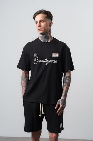 Erkek Countryman Nakışlı Regular Fit T-Shirt Siyah