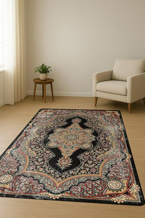 Klasik Desenli Dijital Baskı Kaymaz Taban Halı H0980