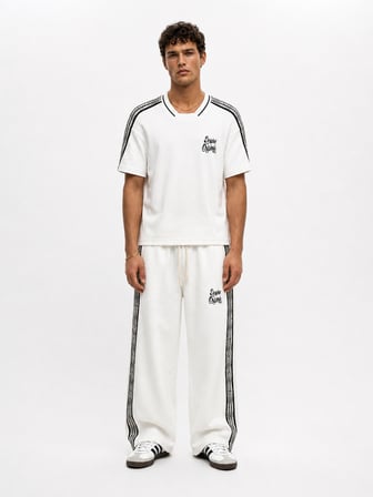 Erkek Originals Şerit Detaylı Regular Fit Eşofman Takımı Ekru
