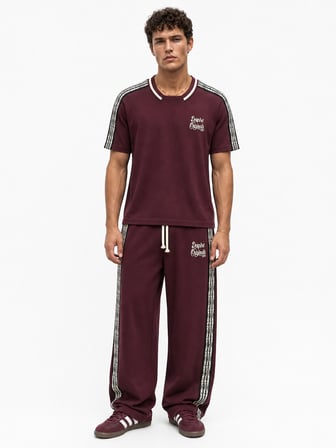 Erkek Originals Şerit Detaylı Regular Fit Eşofman Takımı Bordo