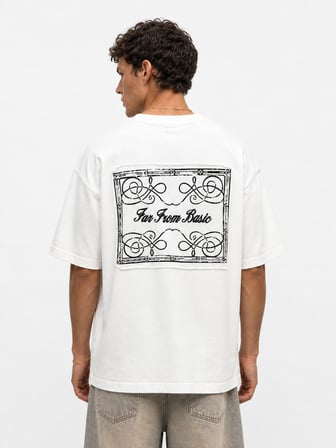 Erkek FFB Nakışlı Oversize T-Shirt Ekru
