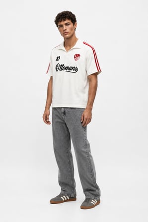 Erkek Türkiye Retro Forma T-Shirt Ekru