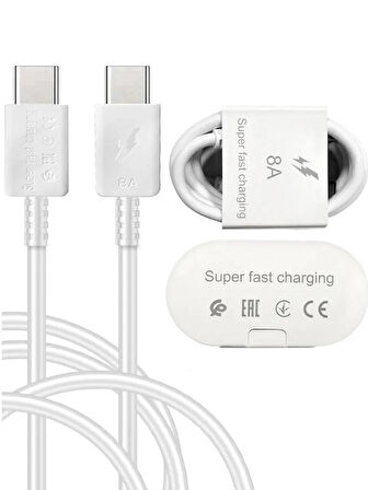 Samsung Uyumlu 8 Amper Hızlı Şarj Kablosu S22 Ultra S22 Plus S22 Type-c to Typce-c Kablo