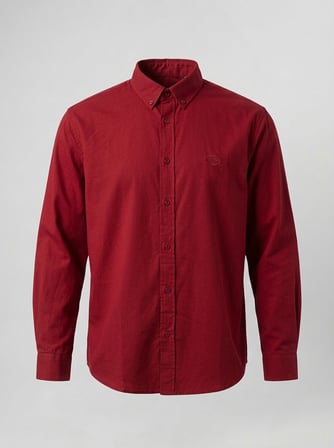 Erkek Dokulu Dolgun Oversize Gömlek Bordo