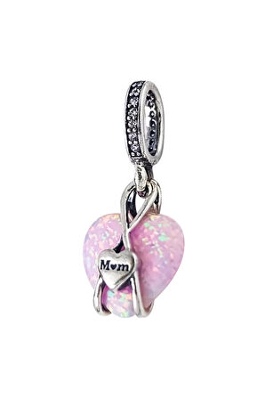 Anne Pembe Opal Kalp Charm