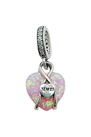 Anne Pembe Opal Kalp Charm