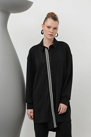 Puane Modal Kumaş Paraşüt Kumaş Garnili Tesettür İkili Takım