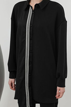 Puane Modal Kumaş Paraşüt Kumaş Garnili Tesettür İkili Takım