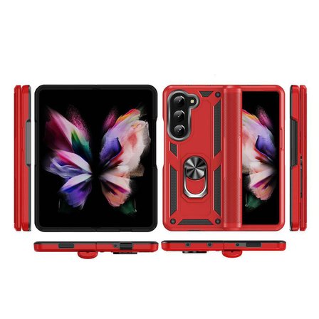 Gpack Samsung Galaxy Z Fold 5 Kılıf Vega Tank Standlı Yüzüklü Mıknatıslı