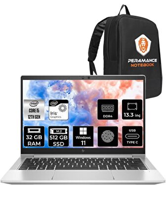 HP Elitebook 630 G9 i5 1235U 32GB RAM 512GB SSD 13.3'' FHD W11PRO 6S6Y3EA & PER4 ÇANTA 